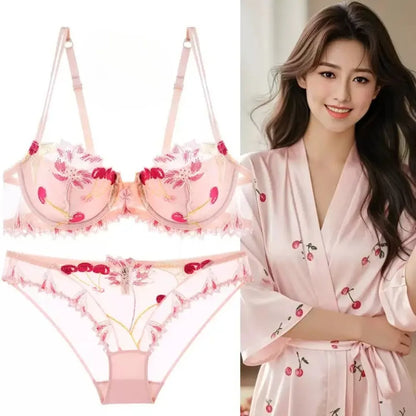 Sexy French Ultra Thin Lace Embroidery Underwire Bra Summer Minimizer Full Coverage Slimming For Busty Women Daily Wear 32-38ABC