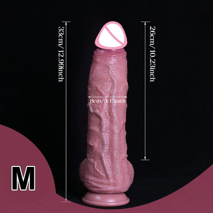 3 Sizes Realistic Soft Brown Dildo Huge Thick Fake Penis Double Silicone Cock Woman Man Masturbation Suction Cup Anal Sex Toys