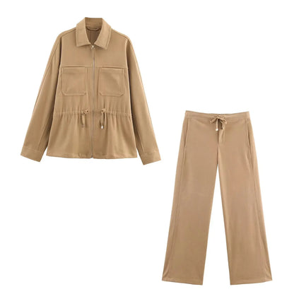 Autumn Pants Sets Women's 2025 New Fashion Loose Elegant Warm Women's Sets Chic Street Travel Holiday Autumn 2-piece Suits