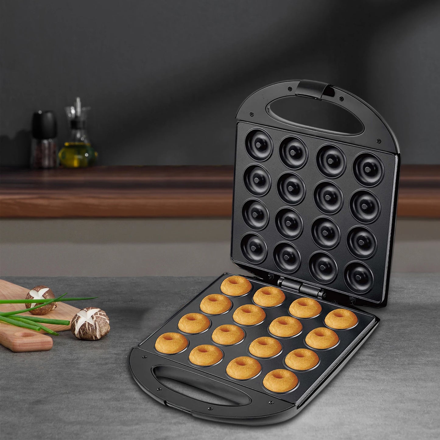 Donut Maker Machine Nonstick with Indicator Light Breakfast Waffle Baking Machine for Home Commercial Use Coffee Shop DIY