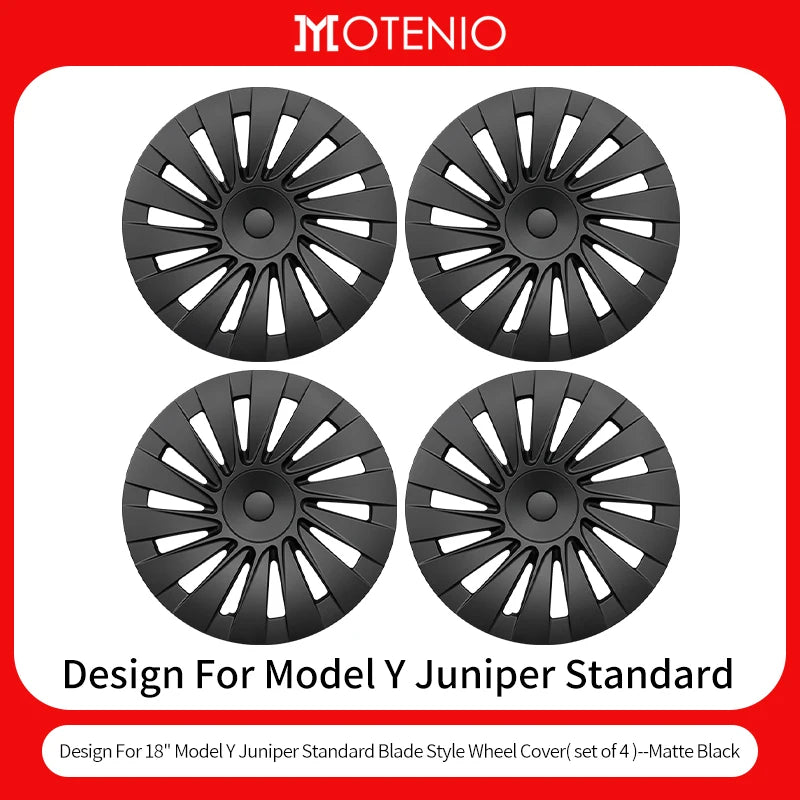 4PCS for Tesla Model Y 2026 Standard 18 Hub Caps, Full Rim Covers Replacement Wheel Cover Accessories for Standard Edition