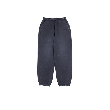 Vintage Sports Knit Sweat Pants Elastic Drawstring Splash Ink Versatile Casual Fleece Cuffed Joggers