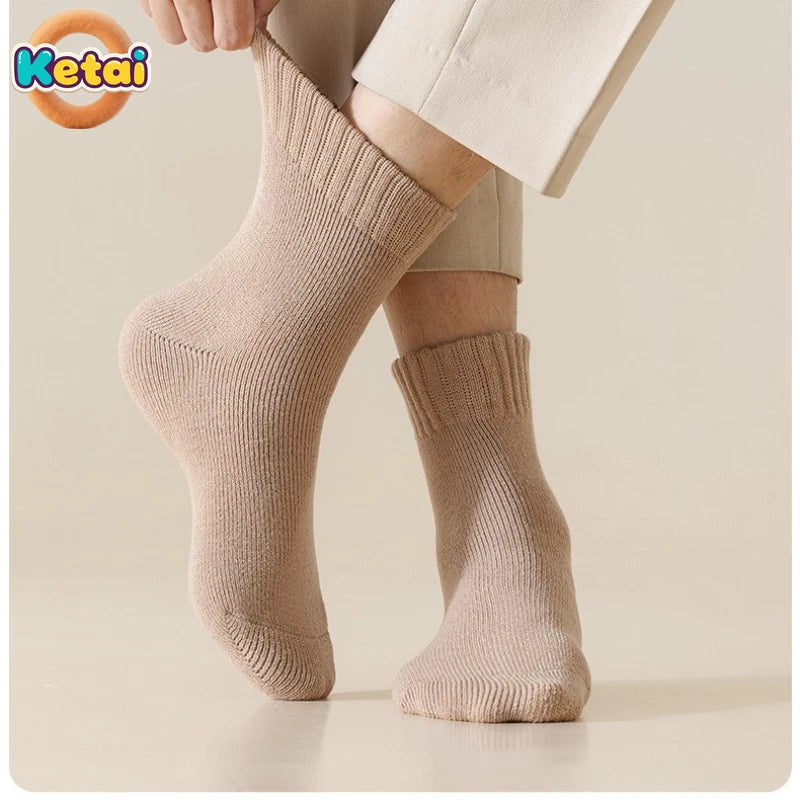 Men Winter Thick Woolen Socks with Added Fleece for Warmth and Protection Men's Long Socks for Winter Mens Socks Designer Socks