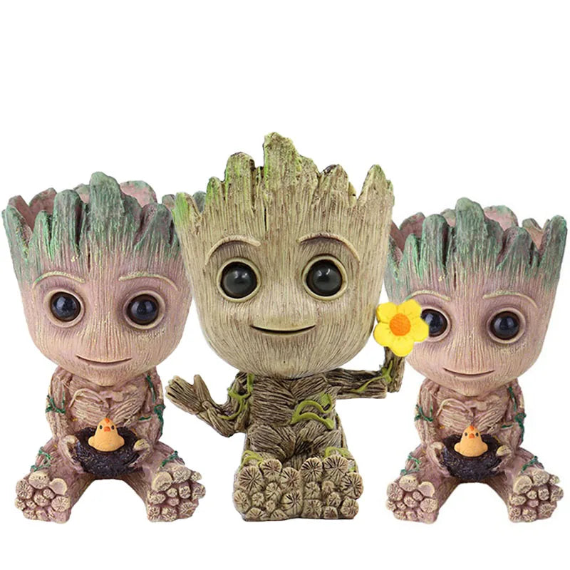 Groot Flower Home Decoration Vases Multifunction Groot Flower Pot Ornaments Arrangement Action Character Figurine Pen Holder