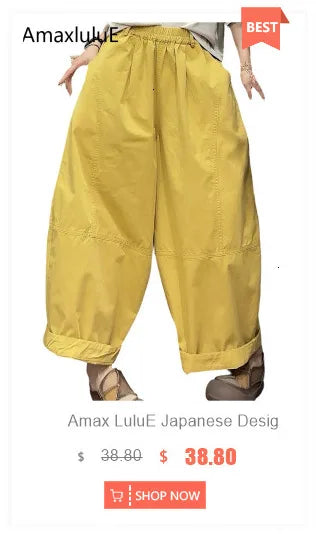 Amax LuluE 2026 Japanese Design Soild Pants Females Summer Fashion Loose Elegant Harem Trousers Womens Vintage Leisure Clothes