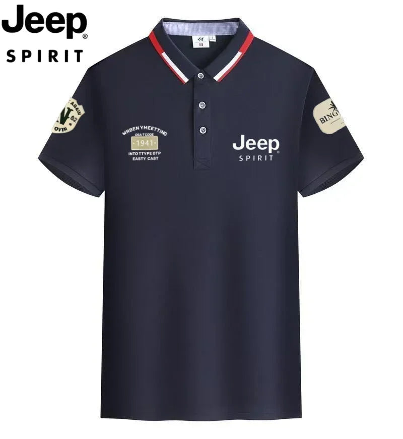 2026 Innovative JEEP Men's Summer T-Shirts and Business Polo Shirts, Outdoor Sports Quick-Dry Tops