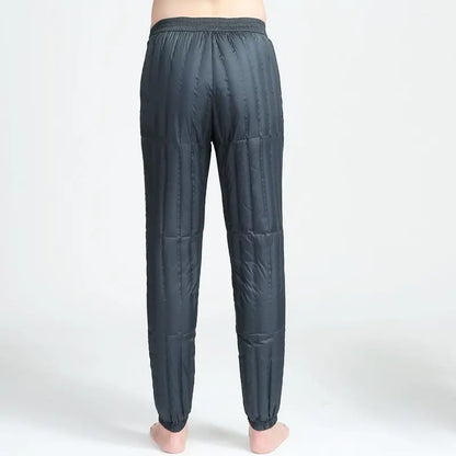 Men's down Pants Duck down Thermal Inner  Winter Cold Resistance Thick Long Trousers Business Gentleman Style Long Pants