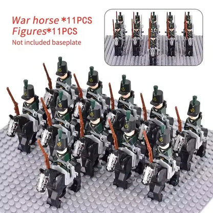 MOC Historical Military Building Blocks Figures Napoleonic Wars British Infantry Soldiers Rifle DIY Brick Toys For Birthday Gift