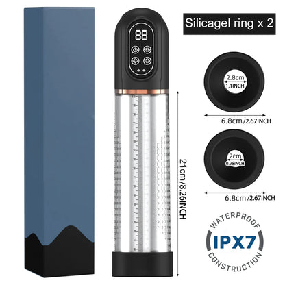 Electric Penis Pump IPX7 Waterproof Suction Penis Extender Dick Enlarger Vacuum Penis Enlargement Masturbator Sex Toys for Men