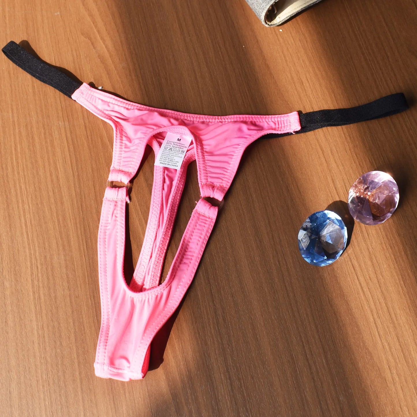 Men's Open Front Ice Silk Thong Easy Take Off Design Smooth Soft Comfortable Sexy Lingerie Underwear Available in 8 Colors S-XL