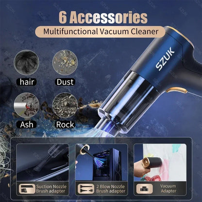 SZUK New 17000PA Powerful Vacuum Cleaner Mini Cordless Portable Car Vacuum Cleaner Home Appliance Handheld Blower Car Cleaner