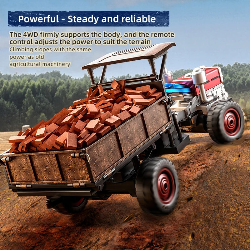 JHD For JJRC New Handheld Tractor C8836 Fully Proportional 4WD Simulation Tractor C8836 RC Toy Car With More Battery