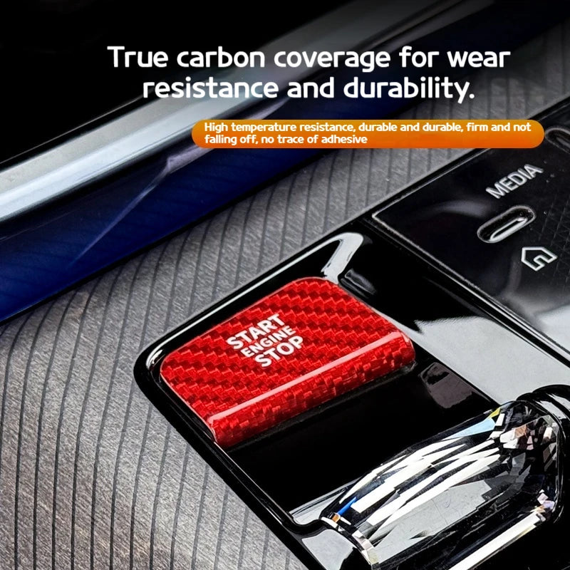 For BMW 5 7 X3 series i5i7 G45 G60 G70 2023-2026 Real carbon fiber one-key start button decorative stickers interior accessories