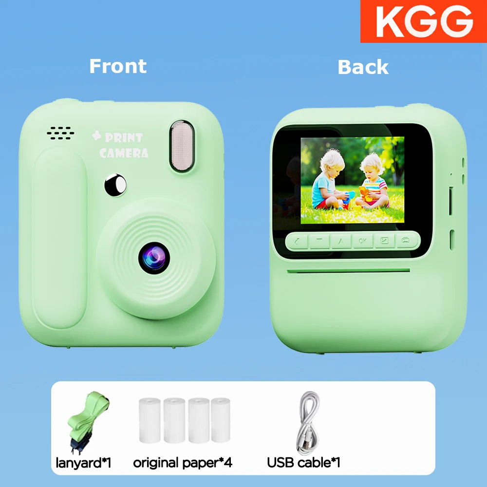 Kids Instant Camera Color Printing Camera 32GB 1080P Thermal Print Toys Camera Print Photo Video Games Music Children Gift