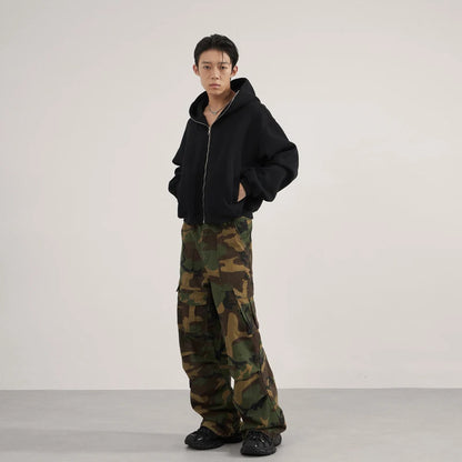 Unisex Camouflage Cargo Pants Loose Wide Leg Multi Pocket Tactical Jeans Casual Streetwear Hip Hop Baggy Trousers Mens Women Y2K