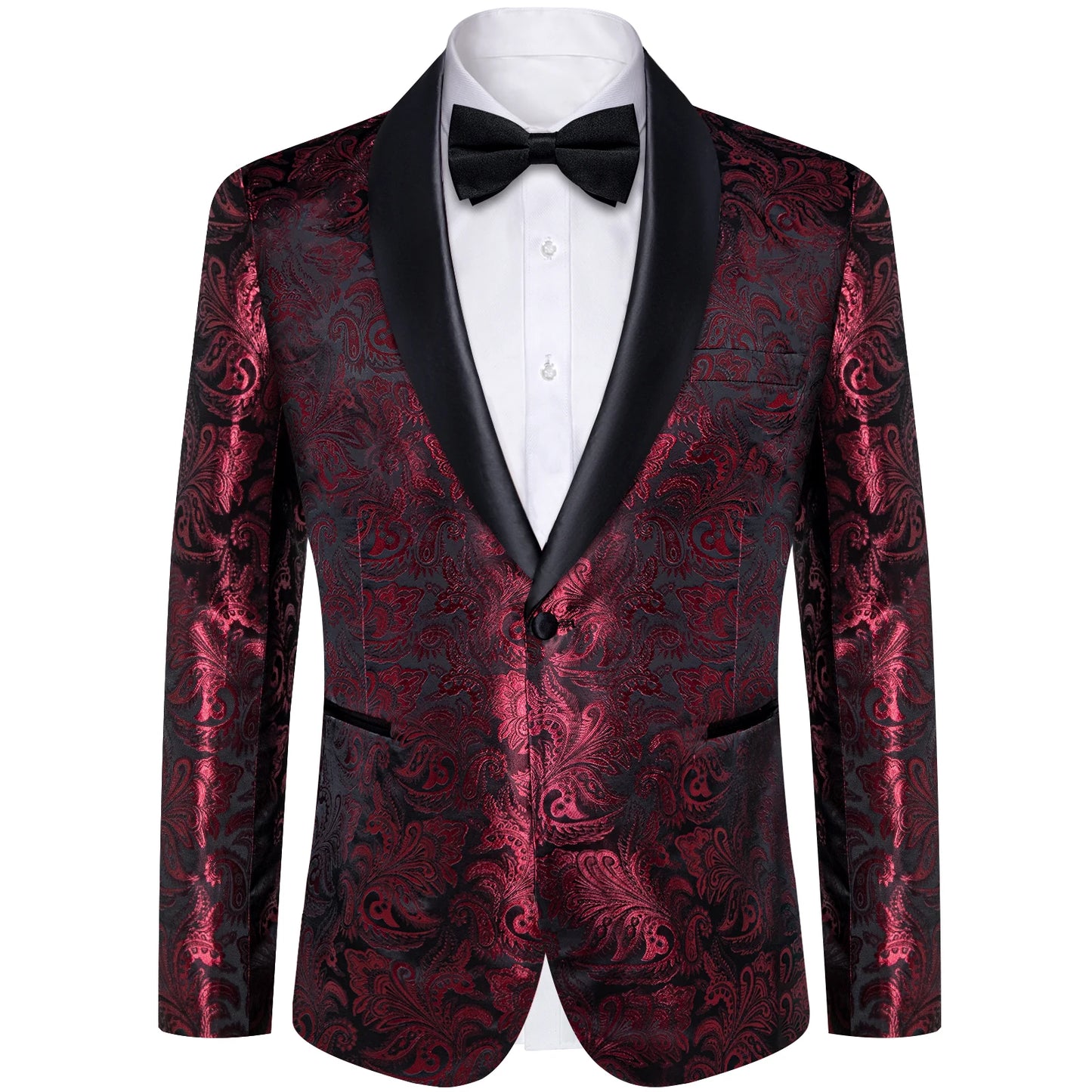 Men's Suits Blazer Green Red Silver Color Paisley Luxury Wedding Prom Business Banquet Suit Coat Men Clothing Jacket
