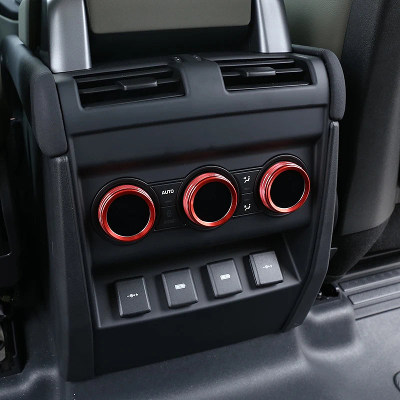 cheya Car central control air conditioner volume knob decorative cover For Land Rover Defender 110 2020+ Aluminum accessories