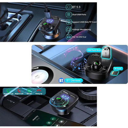 1/3/5PCS Car Bluetooth FM Transmitter Wireless Radio Adapter For Auto Music Stereo Player Dual USB Fast Charger For Smart Phone