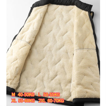 Men's Winter Vest Jacket Lamb Wool Stand Collar Outdoor Windproof Waistcoat Comfortable Warm Fleece Thickened Sleeveless Tops