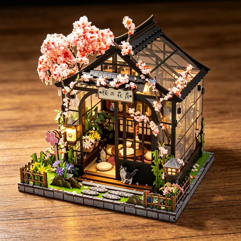 DIY Wooden Miniature Model Kits Wooden Doll House 3D Puzzle Dollhouse With Furniture Light For Friends Birthday Gifts