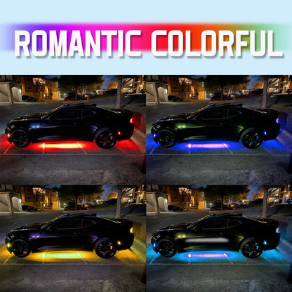 Car Underglow Flexible LED Strip Light Remote APP Control RGB Neon Light Ambient Atmosphere Auto Decorative Lamp Underbody Light