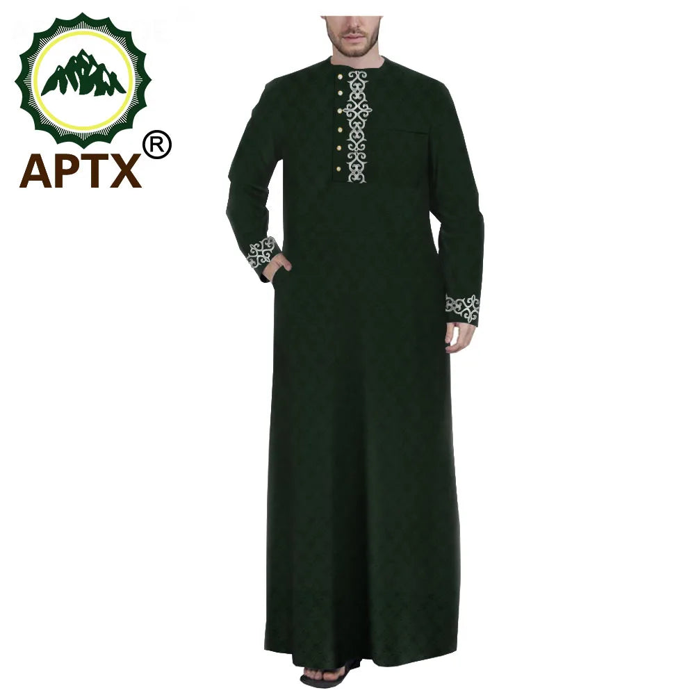 Muslim Jubba for Men Quality Thobe Tailor Made Single Breasted Loose Casual Style Long Robe for Event Wedding TA2014001