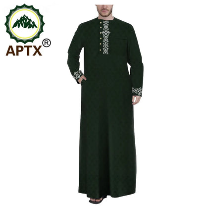 Muslim Jubba for Men Quality Thobe Tailor Made Single Breasted Loose Casual Style Long Robe for Event Wedding TA2014001