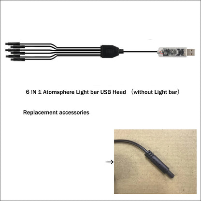 6/10 in 1 Car Led Ambient Lights RGB Symphony Auto Interior Strip Lights Remote/APP Control Decorative Atmosphere Lamp