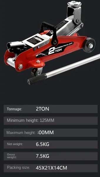 2 Ton Portable Hydraulic Horizontal Jack, Heavy-Duty Steel Floor Jack with Low Profile & Quick Lift for Car SUV Sedan Tire Chang