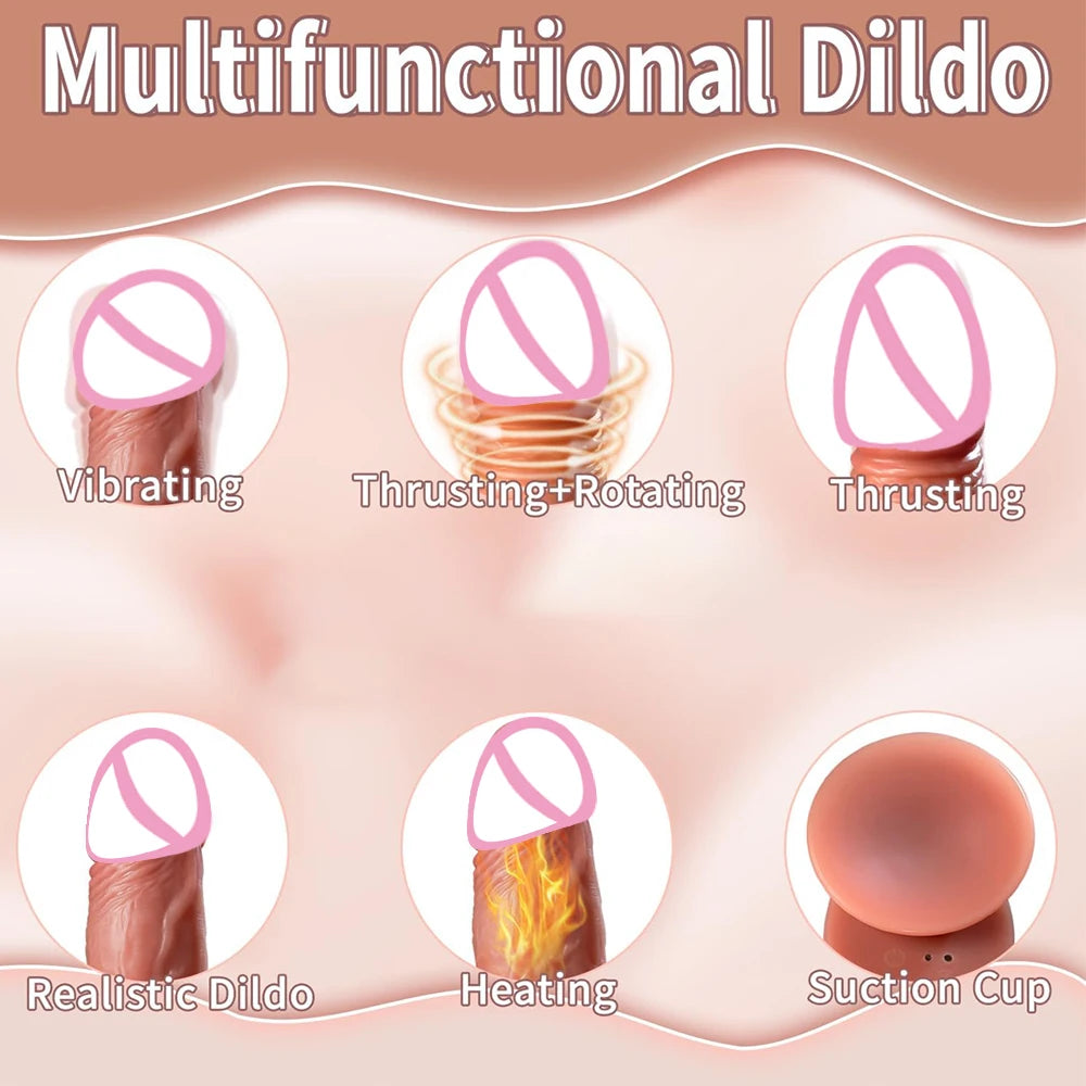 Remote Control Soft Penis Vibrator Realistic Dildo Sex Toy For Woman Telescopic Dick Toy Artificial G Spot Thrusting Sexy Toy
