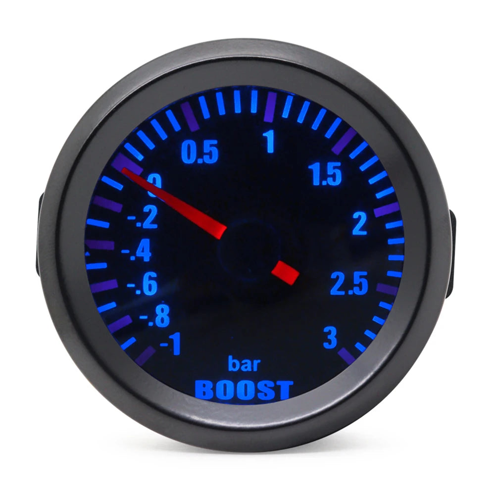 52mm Boost/Vacuum/Water Temp/Oil Temp/Oil Press/Voltage/Tachometer/Air Fuel Ratio/EGT Gauge Analog Blue Led+ 52MM Gauge Pods