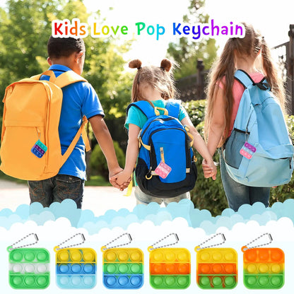 Kids Party Favors Fidget Toys Bulk Mini Pop Fidget Keychain Its Birthday Party Favors for Kids Small Classroom Prizes