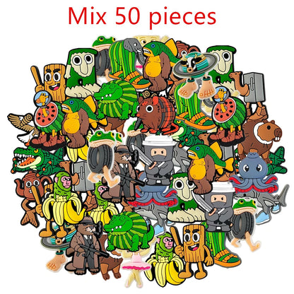 21-100pcs Italian Brainrot Funny Shoes Charms Bubble Slides Clog Sandals Shoe Accessories Decoration Buckle for Kids Party Gifts