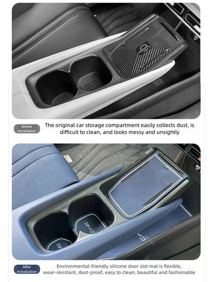 For BYD Dolphin Surf Mini Atto 1 2024 2025 2026 Seagull Car Door Groove Mat Silicone Cup Pad Anti-slip Interior Auto Accessories