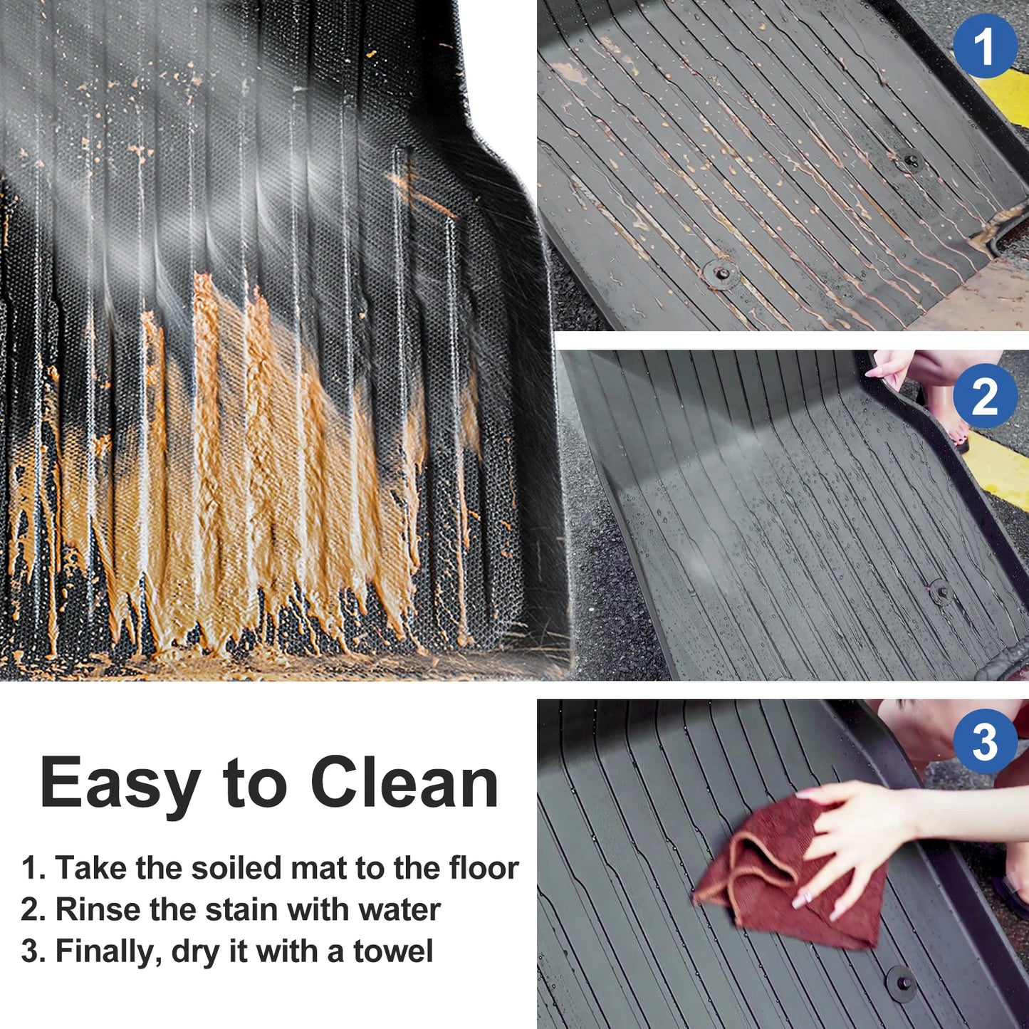 Left Drive for BYD ATTO2 EV/Yuan UP 2024-2025 Car Floor Mats Cargo Liner Trunk Pad TPE 3D Foot Mat Waterproof BLACK