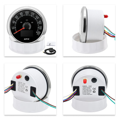 85MM GPS Speedometer 0-160MPH 0-200KMH With GPS Antenna 7 Colors Backlight Digital LED Odometer Gauge for 12V24V Car Boat Marine