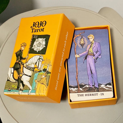 JOJO Tarot Cards Deck in Rigid Box 12*7cm , 80 Pcs Double-Sided Embossed Anime Tarot Cards Bizarre Adventure Tarot Deck