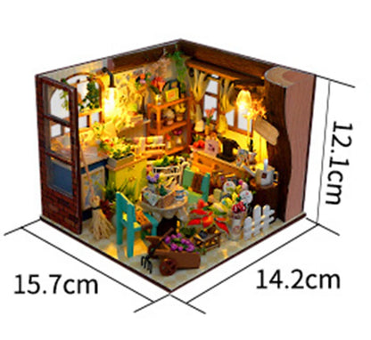 New Diy Doll Miniature House Kit Wooden Casa Dollhouse Furniture Light Home Handmade Assembly Miniature Toys Birthday Gifts