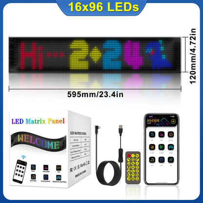 LED Devil Eyes Programmable LED Display Flexible for Car Board Windshield App Remote Control Custom Text Pattern Decor LED Light