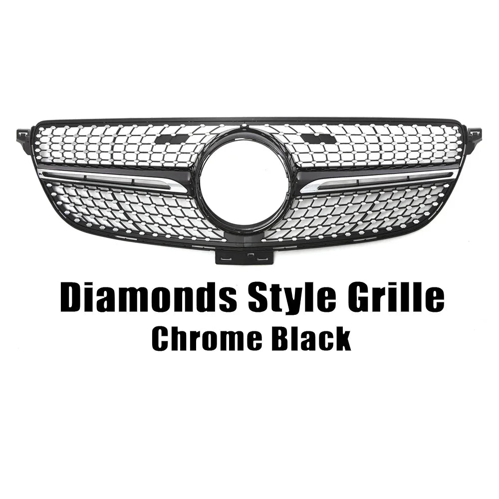 XVIP Front Chrome Diamonds Style Racing Grille For Mercedes Benz GLE C292 GLE350 GLE450 GLE500 GLE43 AMG 2016-2019 Upper Grilles