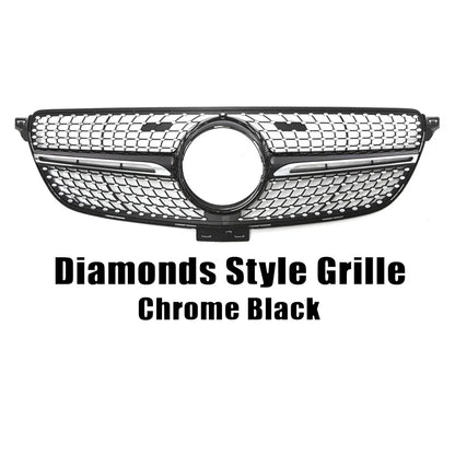 XVIP Front Chrome Diamonds Style Racing Grille For Mercedes Benz GLE C292 GLE350 GLE450 GLE500 GLE43 AMG 2016-2019 Upper Grilles
