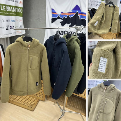 Thickened Fleece Lined Hooded Jacket for Men And Women Warm Outerwear Coat Autumn Winter Standard Fit Casual Style Zipper Clo...