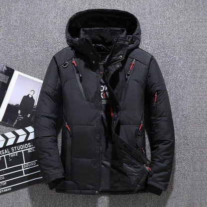 -20 Degree Down Jacket Male Winter Parkas Men White Duck Down Jacket Hooded Outdoor Thick Warm Padded Snow Coat Oversize M-4XL
