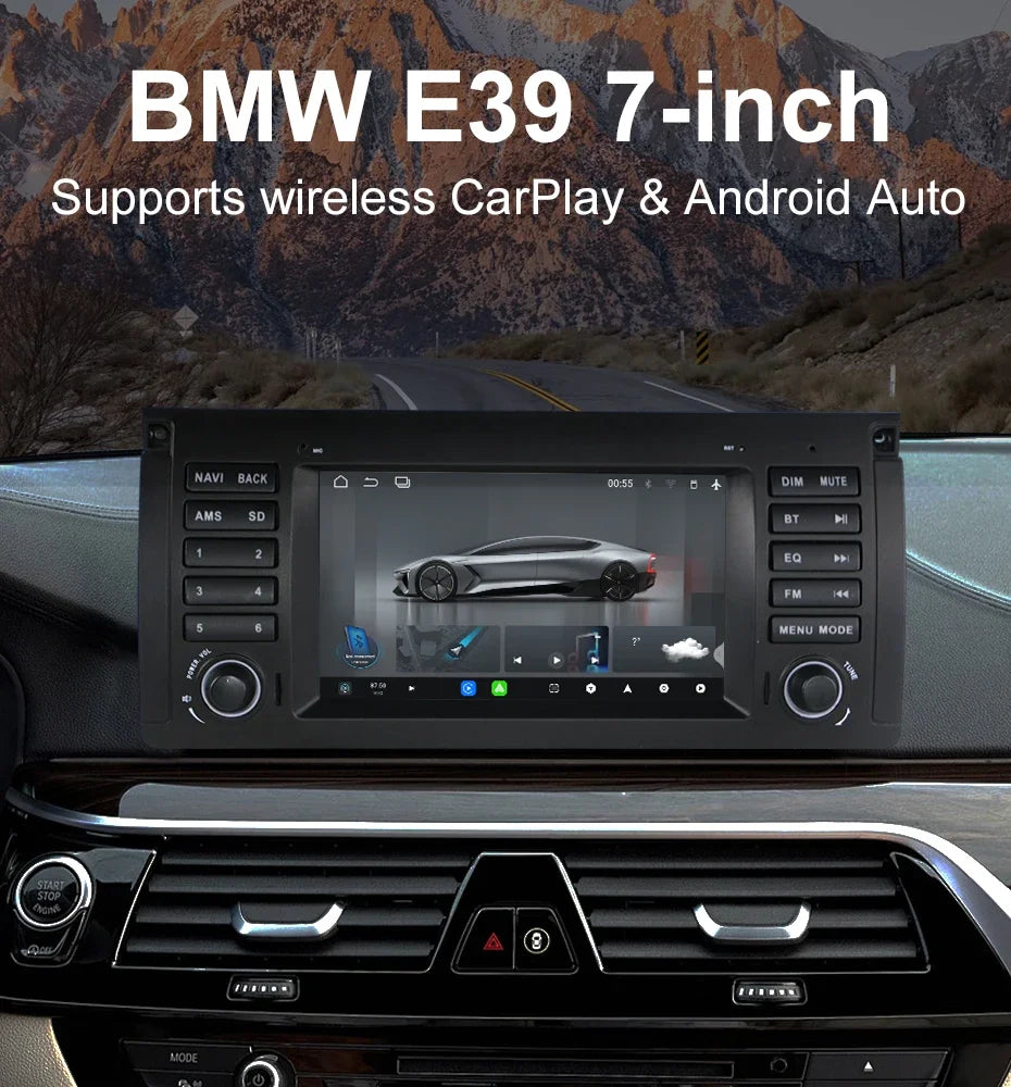 For BMW 5 Series E38 E39 and BMW X5 E53 Car Multimedia Display 7" Touch Screen  GPS Navigation Reverse View Bluetooth FM Radio