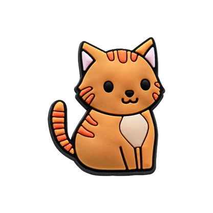 1/50/100pcs Cat Shoe Charms Sphinx Orange Cat Pins for Shoe Accessories Cute Decorations for Kids Women Clog Buckle Ornament