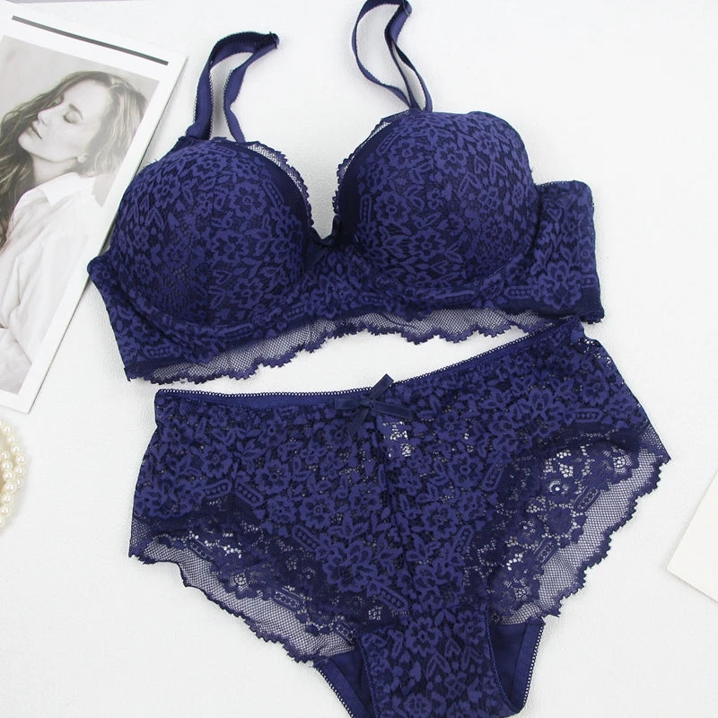 2024 New Black White Grey Red Blue Beige Bra Sets 34/75 36/80 38/85 40/90 42/95 44/100 BCDE Underwear For Women Lingerie
