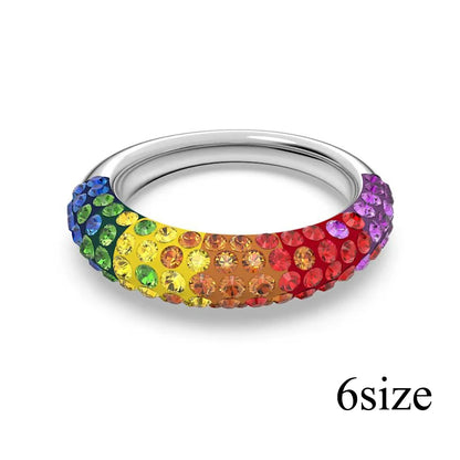 New Cross Diamond Fashion Color Crystal Mixed Cut Open Ring