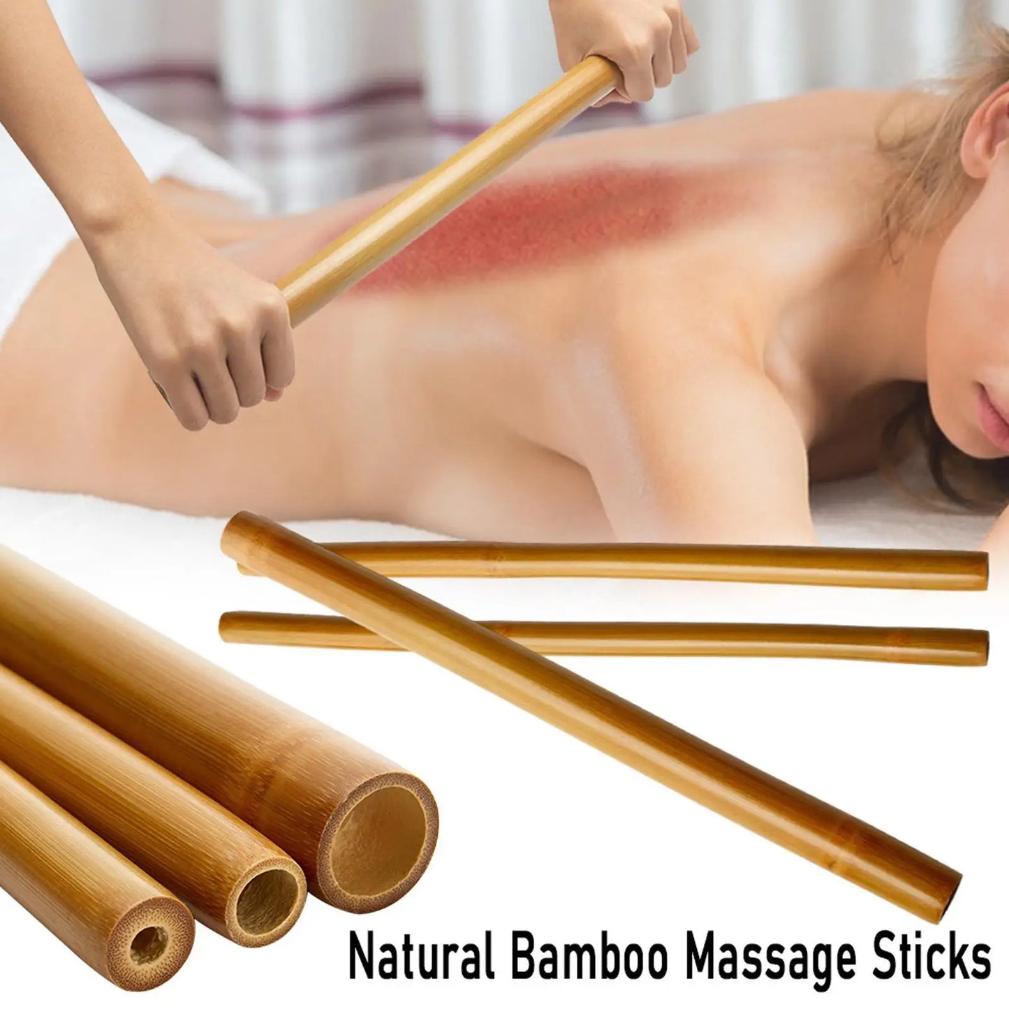 Bamboo Massage Sticks Beauty Salon Roller Stick for Neck Full Body Waist