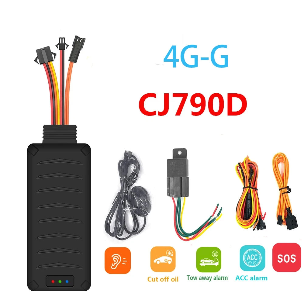 4G GPS Tracker Car Motorcycle Cut Oil Tracking SOS Monitor ACC status Tow away Power off Shock Move SMS Call Alarm Locator APP