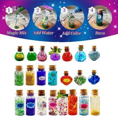 DIY Fairy Magical Potions Kit for Kids Potion Making Set Fairy Potion Bottles Craft Toy Science Set Magic Kits(22pcs）